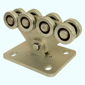 Accessories for sliding gates. Guide carriage. Roller for sliding gates